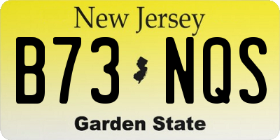 NJ license plate B73NQS