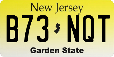 NJ license plate B73NQT