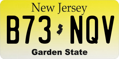 NJ license plate B73NQV