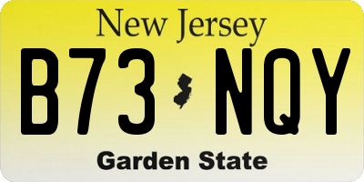 NJ license plate B73NQY