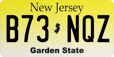 NJ license plate B73NQZ