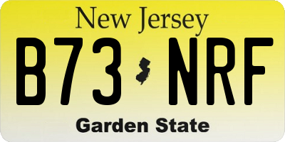NJ license plate B73NRF