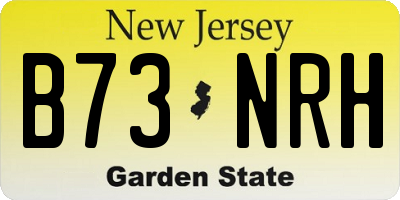 NJ license plate B73NRH
