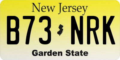NJ license plate B73NRK