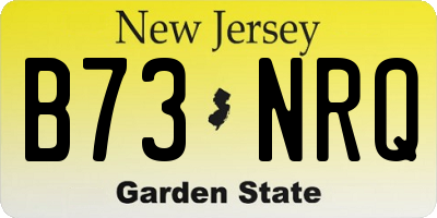 NJ license plate B73NRQ
