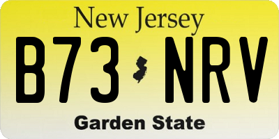 NJ license plate B73NRV