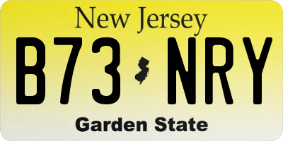 NJ license plate B73NRY