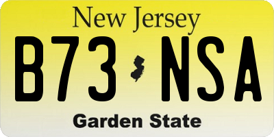 NJ license plate B73NSA