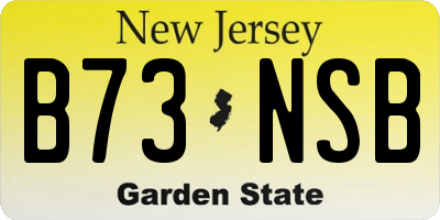 NJ license plate B73NSB