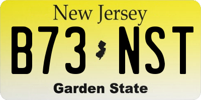 NJ license plate B73NST