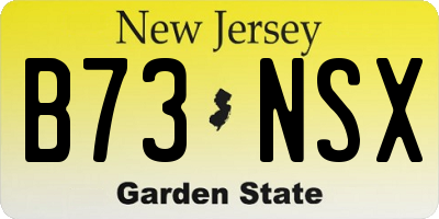 NJ license plate B73NSX