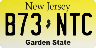 NJ license plate B73NTC