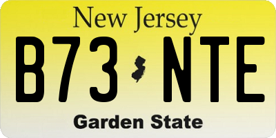 NJ license plate B73NTE