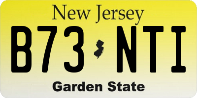 NJ license plate B73NTI