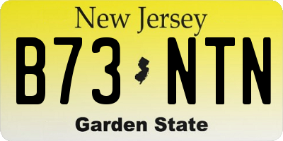 NJ license plate B73NTN