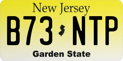 NJ license plate B73NTP
