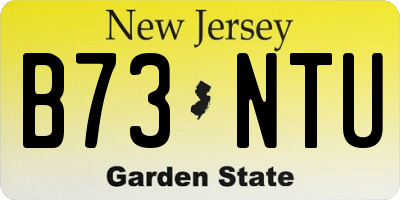 NJ license plate B73NTU