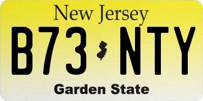 NJ license plate B73NTY