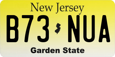 NJ license plate B73NUA