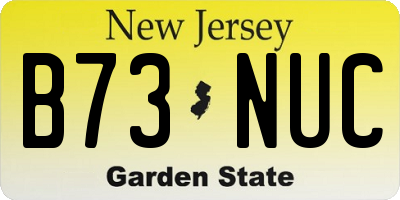 NJ license plate B73NUC