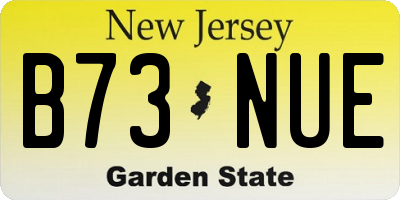 NJ license plate B73NUE