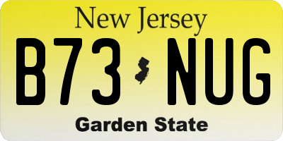 NJ license plate B73NUG
