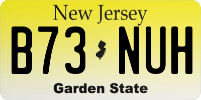 NJ license plate B73NUH