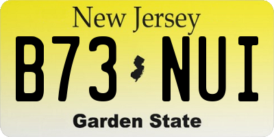 NJ license plate B73NUI