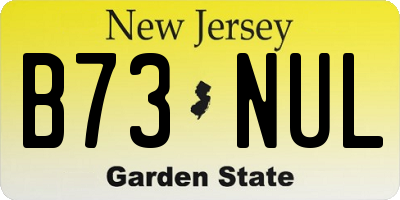 NJ license plate B73NUL