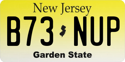 NJ license plate B73NUP