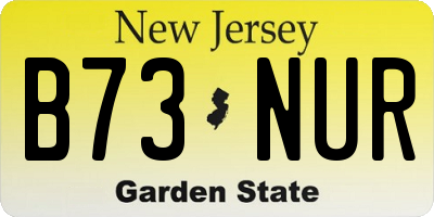 NJ license plate B73NUR