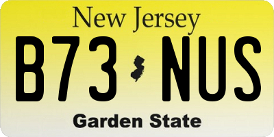 NJ license plate B73NUS