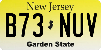 NJ license plate B73NUV