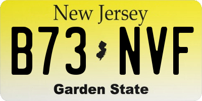 NJ license plate B73NVF