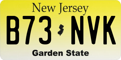 NJ license plate B73NVK