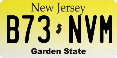 NJ license plate B73NVM