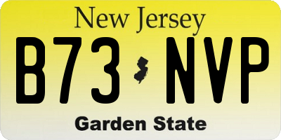 NJ license plate B73NVP