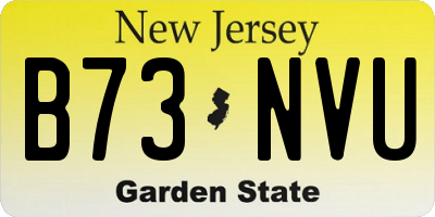 NJ license plate B73NVU