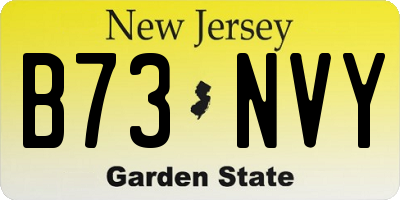 NJ license plate B73NVY