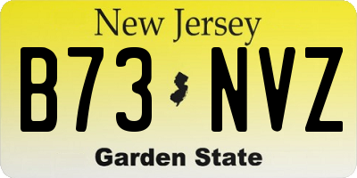 NJ license plate B73NVZ