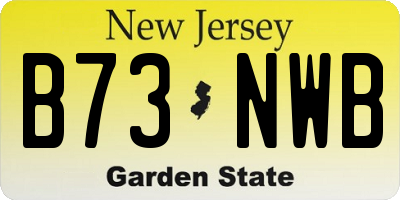 NJ license plate B73NWB