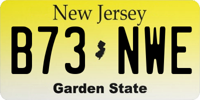 NJ license plate B73NWE