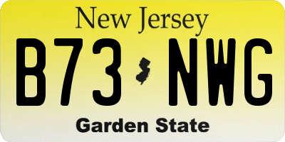 NJ license plate B73NWG