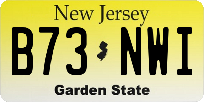 NJ license plate B73NWI