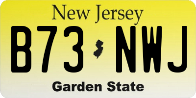 NJ license plate B73NWJ