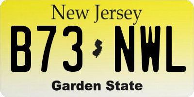 NJ license plate B73NWL