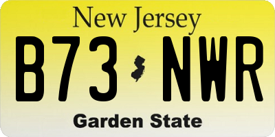 NJ license plate B73NWR