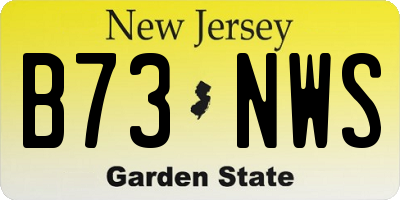 NJ license plate B73NWS