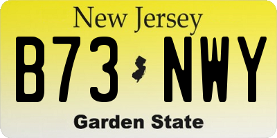 NJ license plate B73NWY