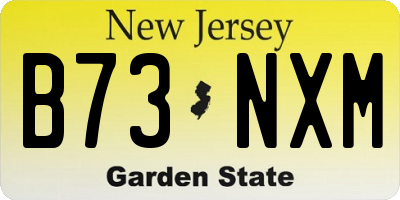 NJ license plate B73NXM